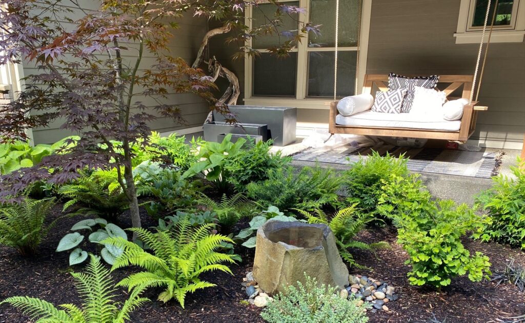 Garden planting area off porch in Gig Harbor, WA